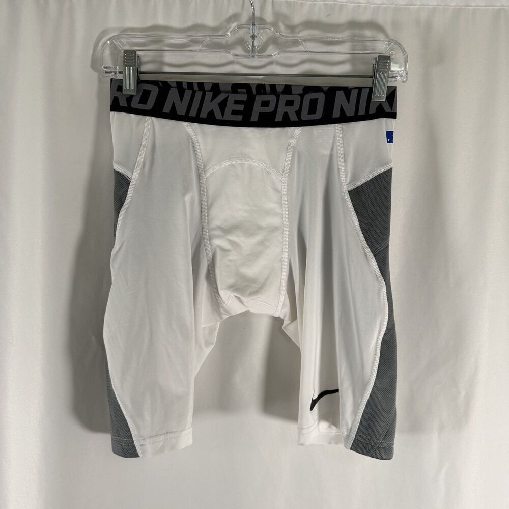Nike Pro Hyperstrong Baseball Compression Briefs Men's Small White Grey